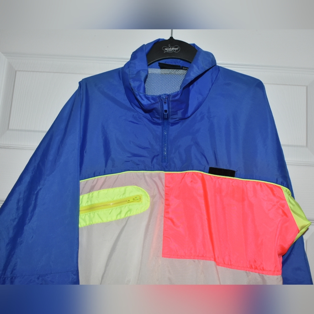 Black Ice Vintage Windbreaker Long Sleeve Jacket Mens L Pullover